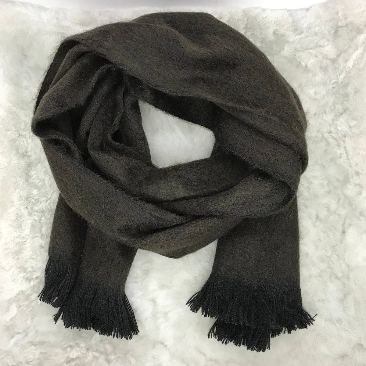 Brown Moose Woven Alpaca Scarf