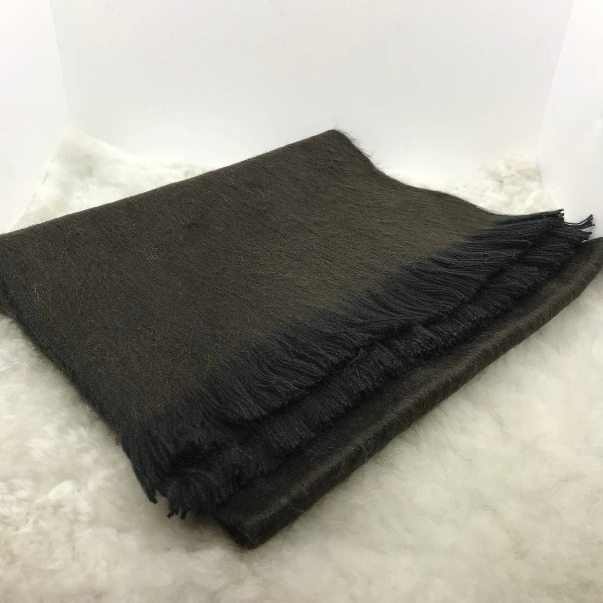 Brown Moose Woven Alpaca Scarf