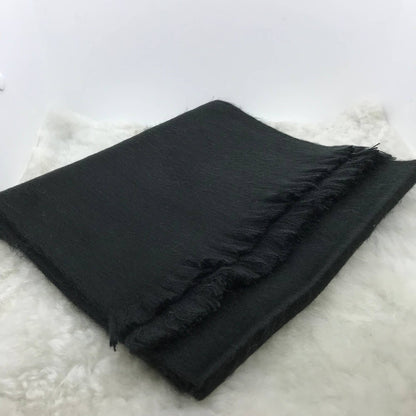 Midnight Black Woven Alpaca Scarf