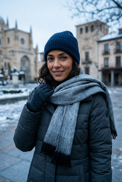 Smokey Grey Woven Alpaca Scarf