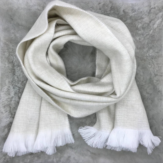 Sweet Cream Woven Alpaca Scarf