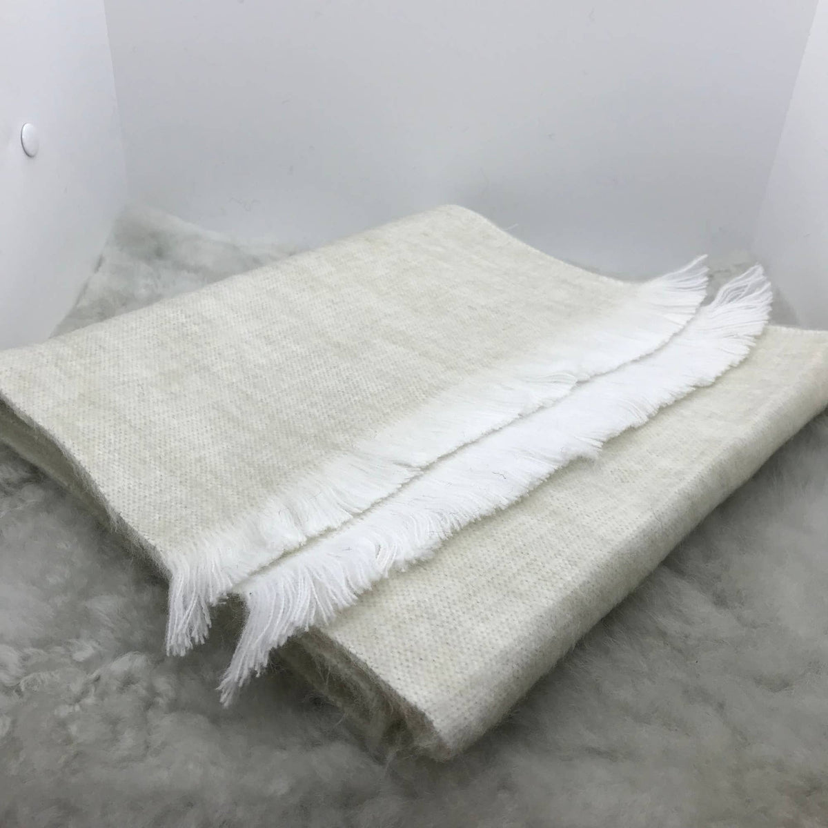 Sweet Cream Woven Alpaca Scarf