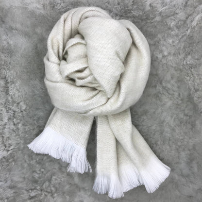 Sweet Cream Woven Alpaca Scarf